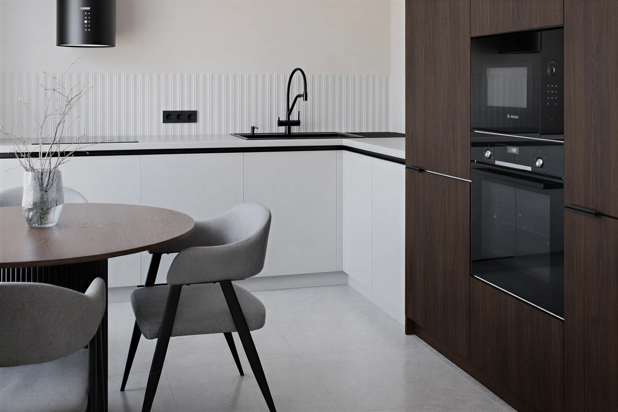 Kitchen and bathroom study showing surfaces and fittings